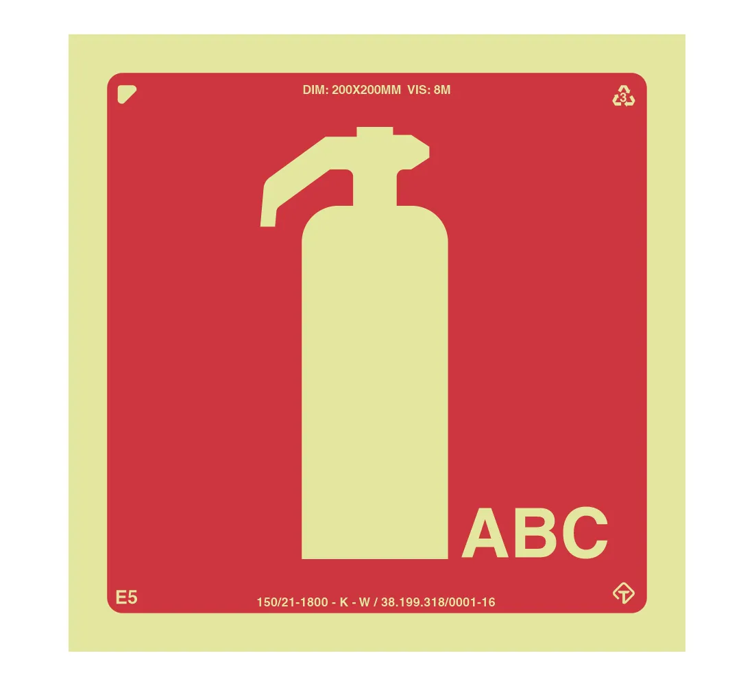 Placa Extintor de Incêndio ABC